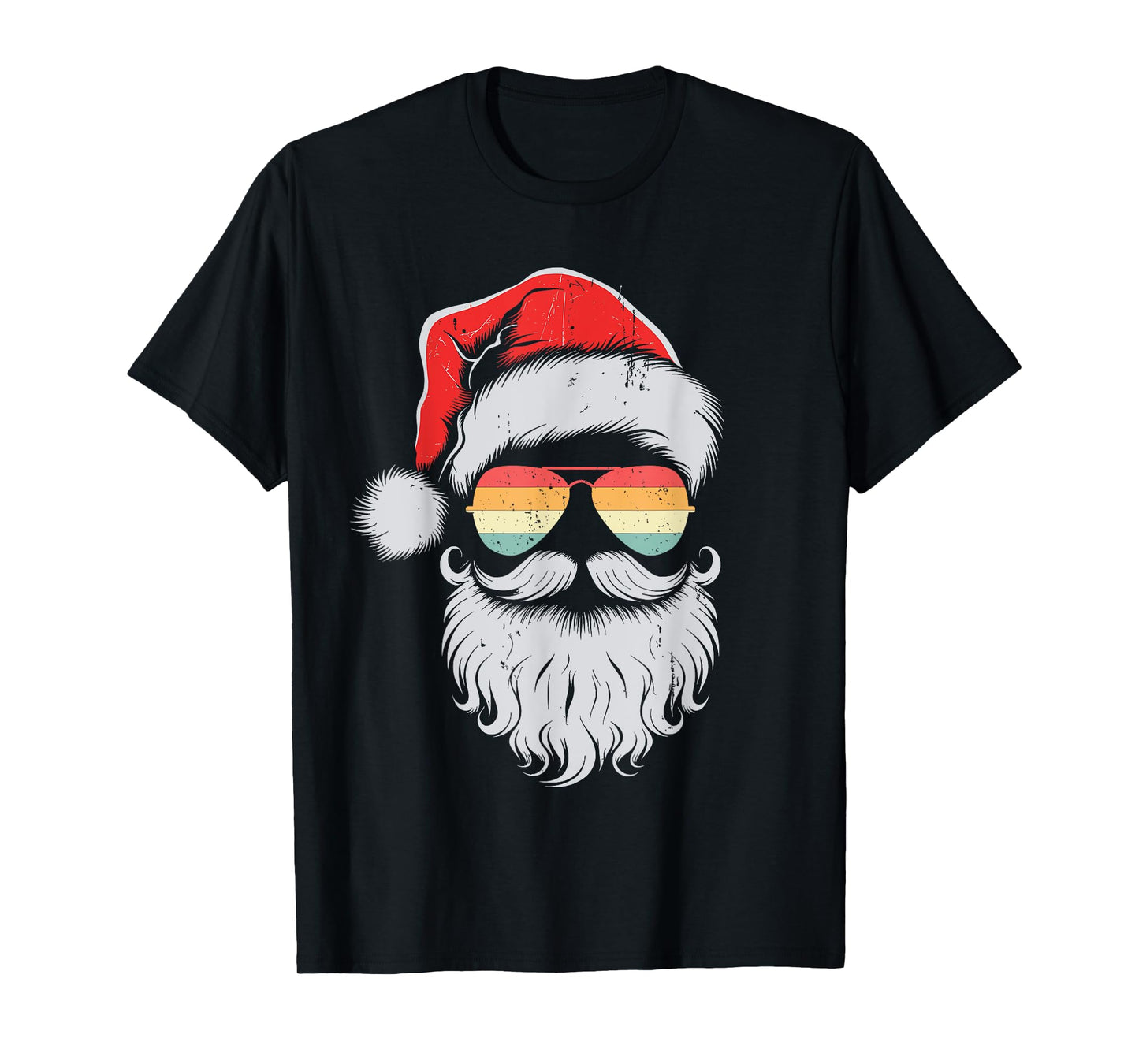 Cool Santa Face Sunglasses Christmas Xmas Men Boys T-Shirt