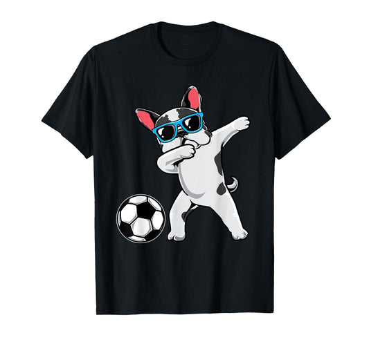 Dabbing French Bulldog Cute Frenchie Dab Soccer Boys Gift T-Shirt