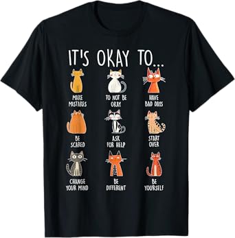 It’s Okay To Make Mistakes Cat Lover Toodler Girl Kids Girls T-Shirt