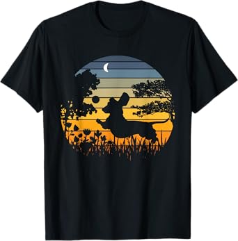 Dachshund Wiener Dog Sunset Garden Nature Lover Men Women Girls Kids T-Shirt