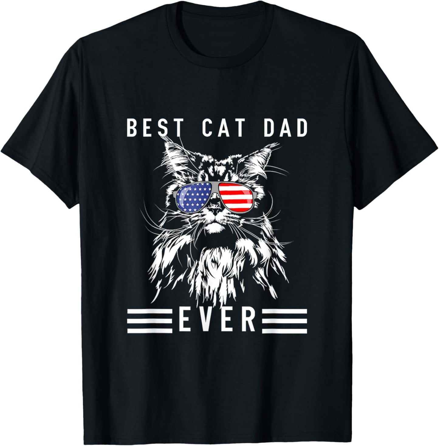Funny Maine Coon Cat Best Cat Dad Ever Funny Cat Maine Coon T-Shirt