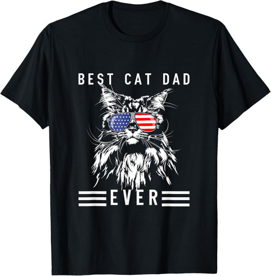 Funny Maine Coon Cat Best Cat Dad Ever Funny Cat Maine Coon T-Shirt
