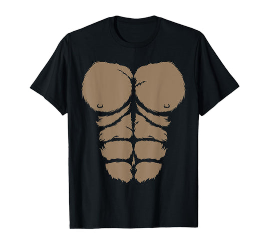 Halloween Gorilla Chest Costume Cute Monkey Muscles Abs T-Shirt