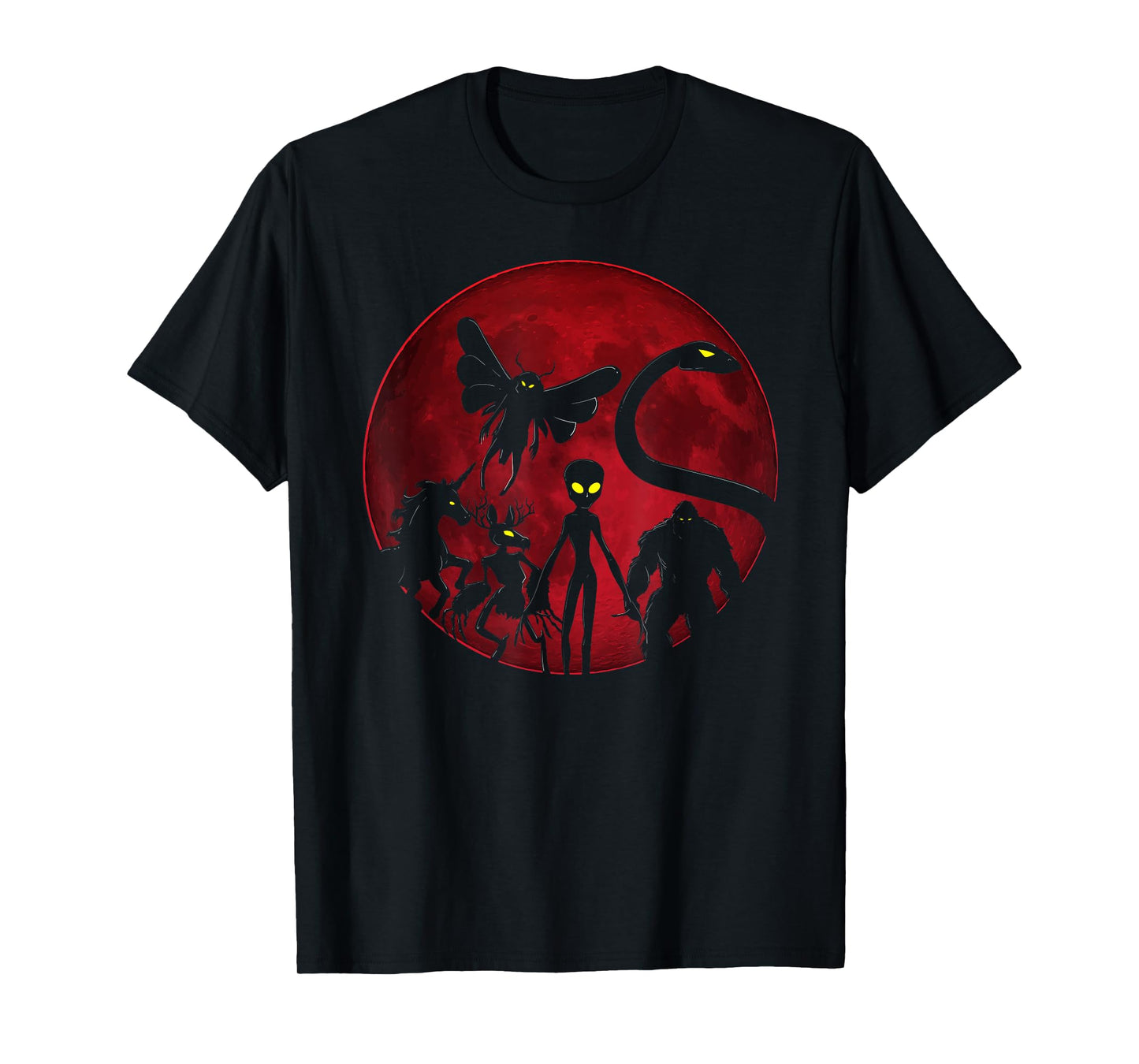 Wendigo Bigfoot Loch Ness Monster Mothman And Alien Cryptid T-Shirt