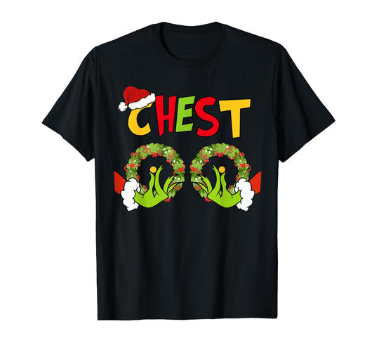 Chest Nuts Merry Christmas Shirt Xmas Matching Couples Women T-Shirt