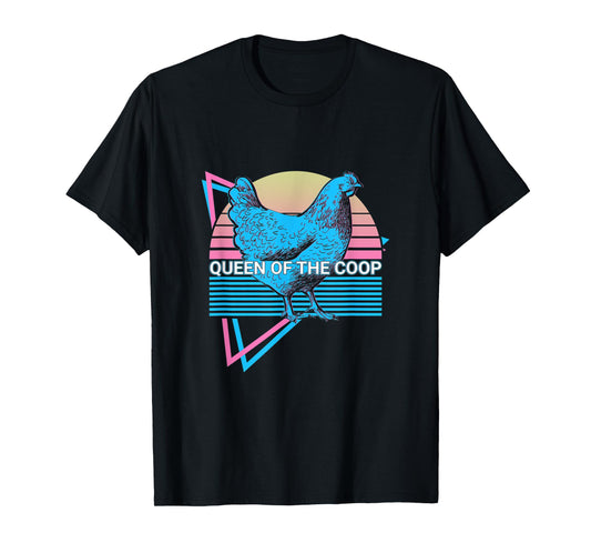 Funny Chicken Retro Queen Of The Coop T-Shirt