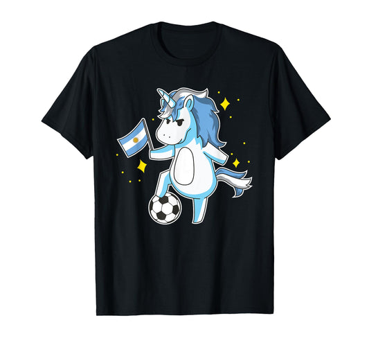 Soccer Unicorn Argentina Jersey Design Argentinian Football T-Shirt
