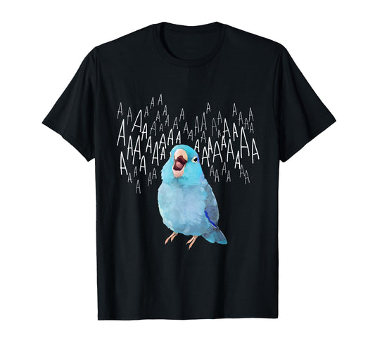 Birbber Unisex-Adults Black Cotton 100% Screaming Parrotlet T-Shirt