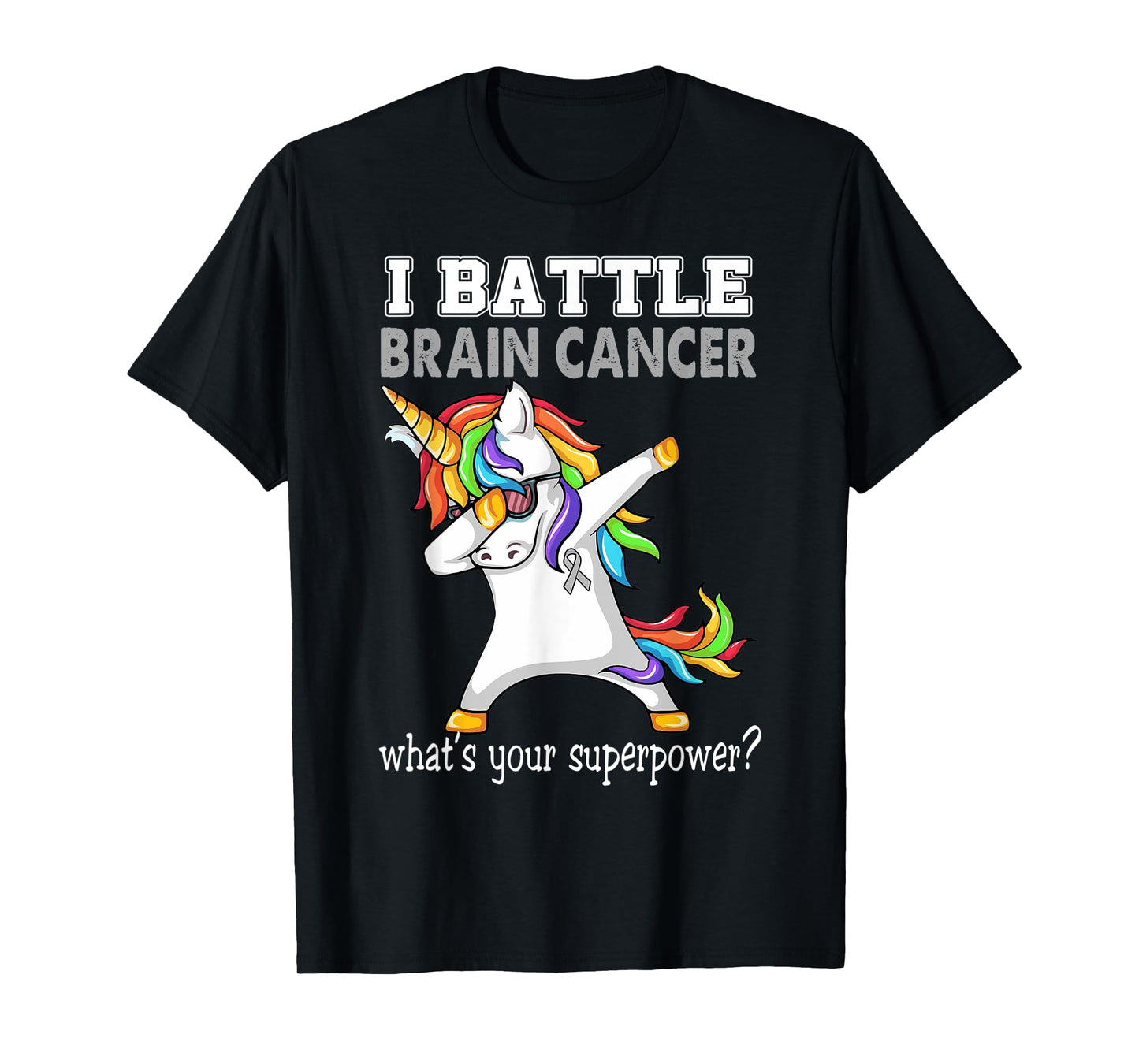 Unicorn I Battle Brain Cancer Awareness T-Shirt
