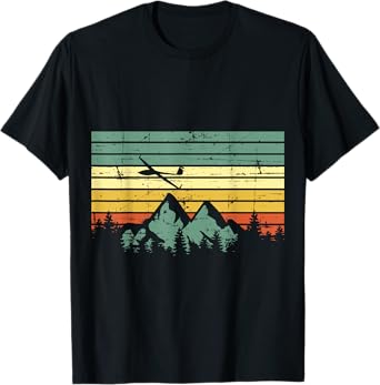 Vintage Gliding Airplane Aviation Mountain Glider Pilot Gift T-Shirt