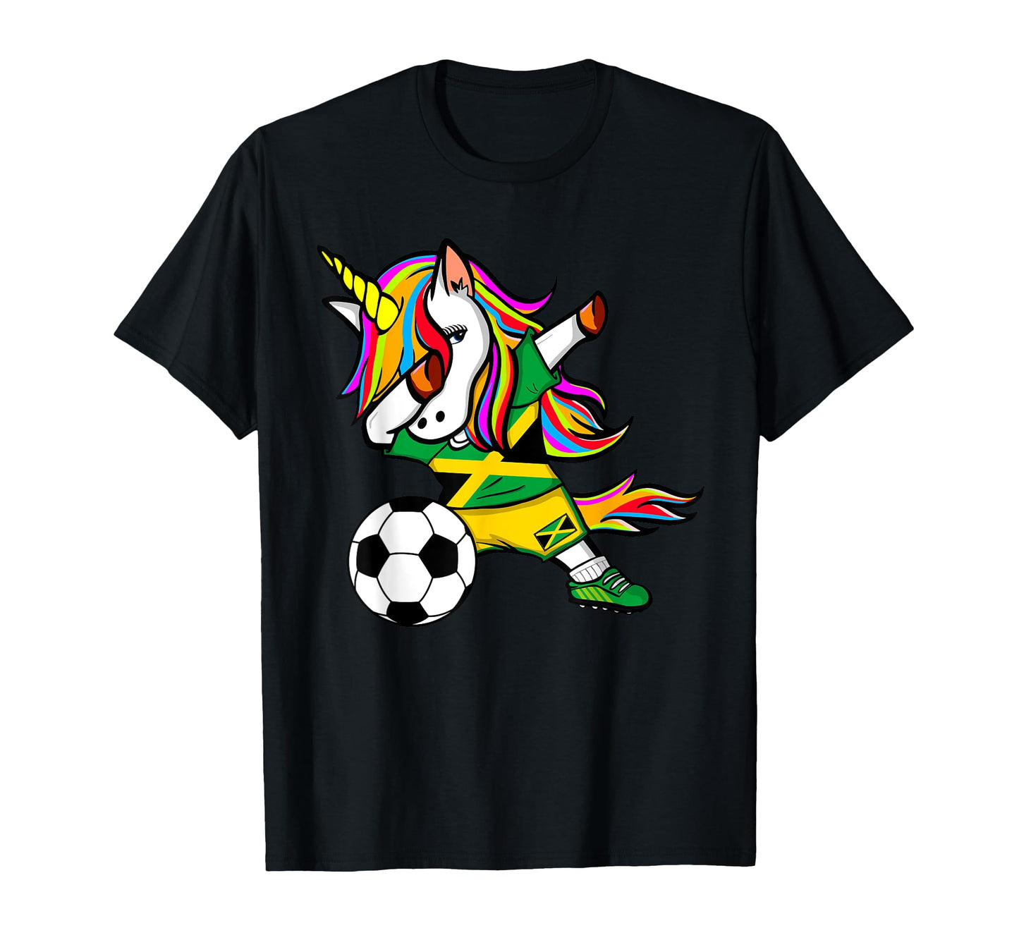 Dabbing Unicorn Jamaica Soccer Jersey 2019 Jamaican Football T-Shirt