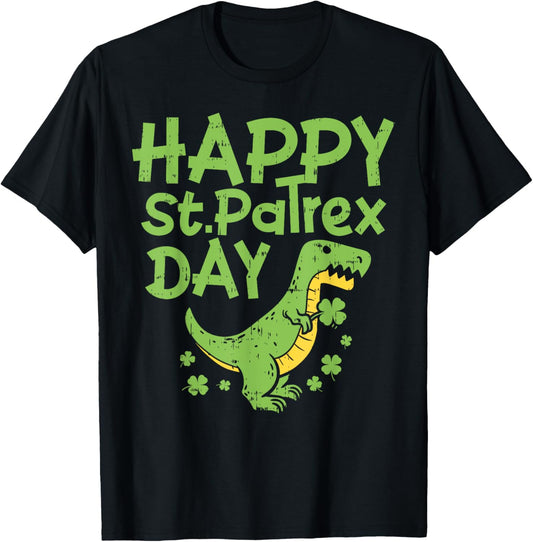 St Patrex Funny Irish T-Rex St Patricks Day Dino Boy Kids T-Shirt