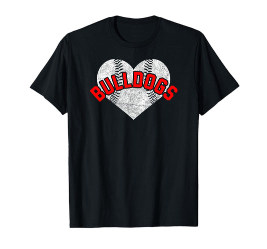 Bulldogs Baseball Softball High School Team Mascot Mom T-Shirt