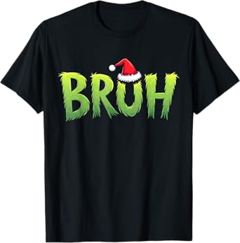 Bruh Christmas Kids Teens Boys Funny Christmas humor Meme T-Shirt