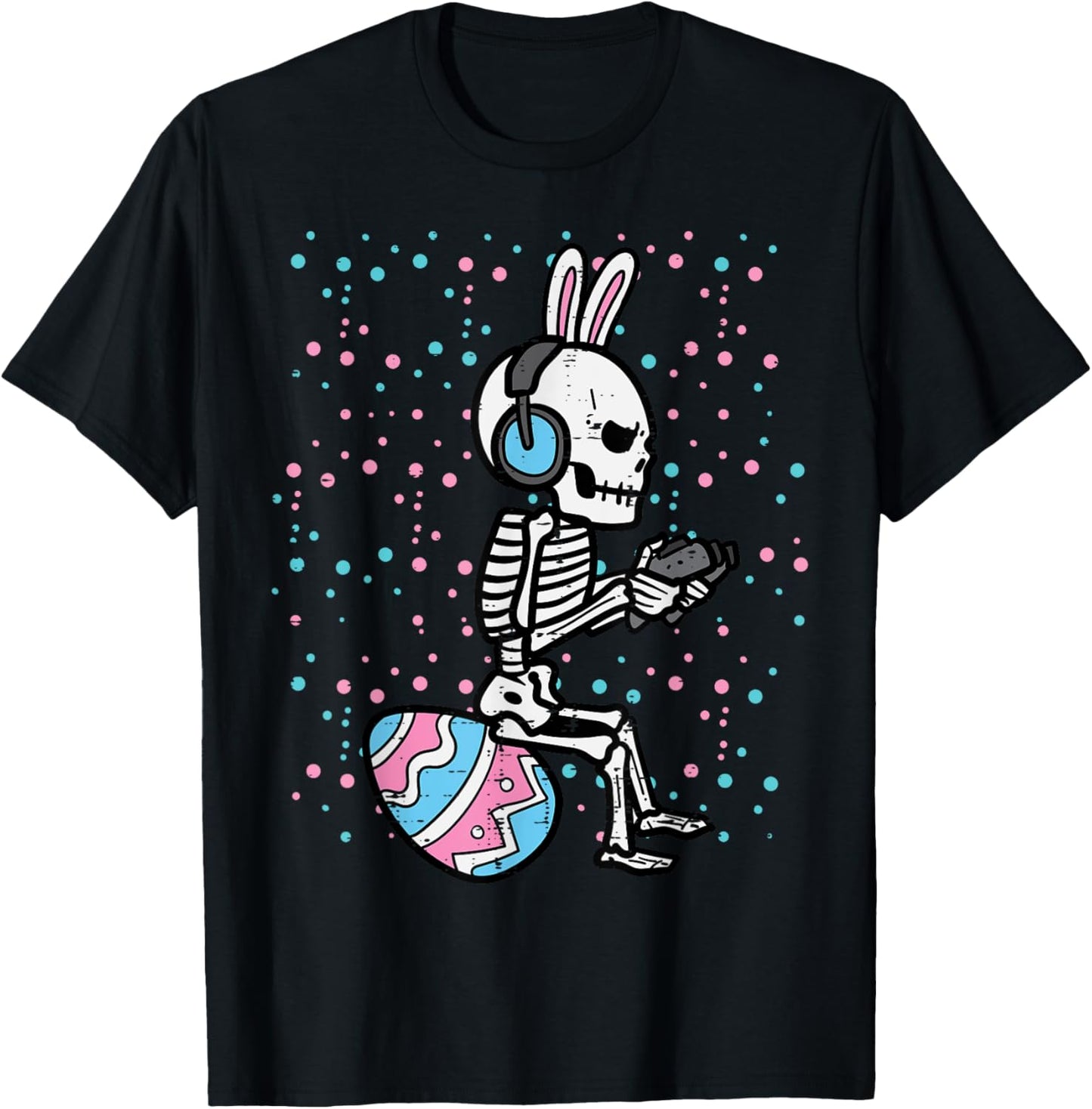 Easter Bunny Skeleton Gamer Funny Gaming Boys Kids Men Teens T-Shirt