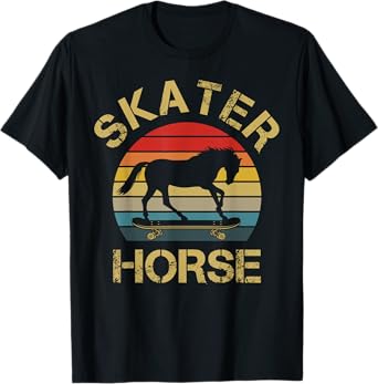 I Like Horse Skateboard Skater Horse Skating Horses Lover T-Shirt