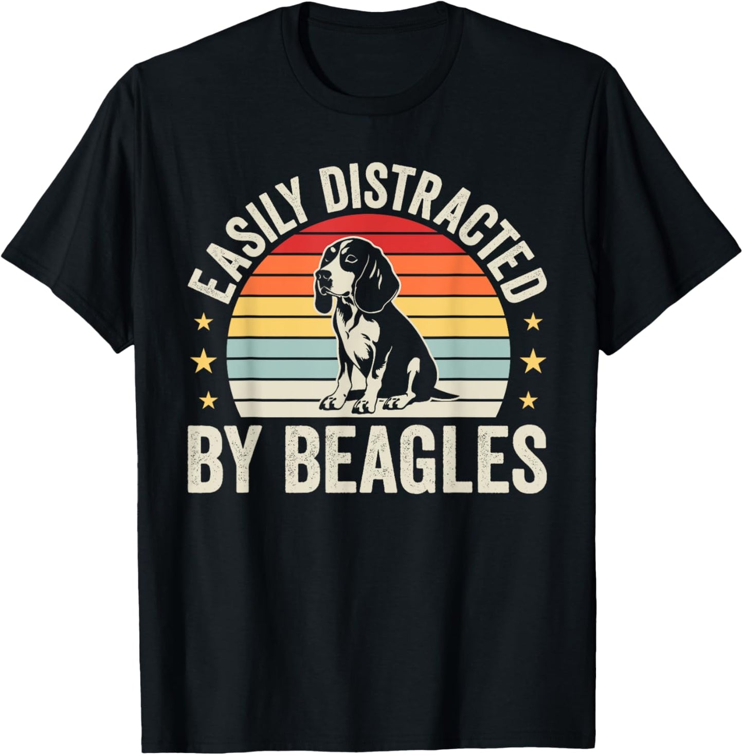 Easily Distracted By Beagles Funny Beagle Lover Dog Walking T-Shirt