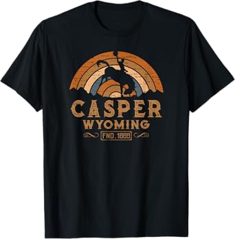 Casper Wyoming WY Retro Style Rodeo Cowboy T-Shirt