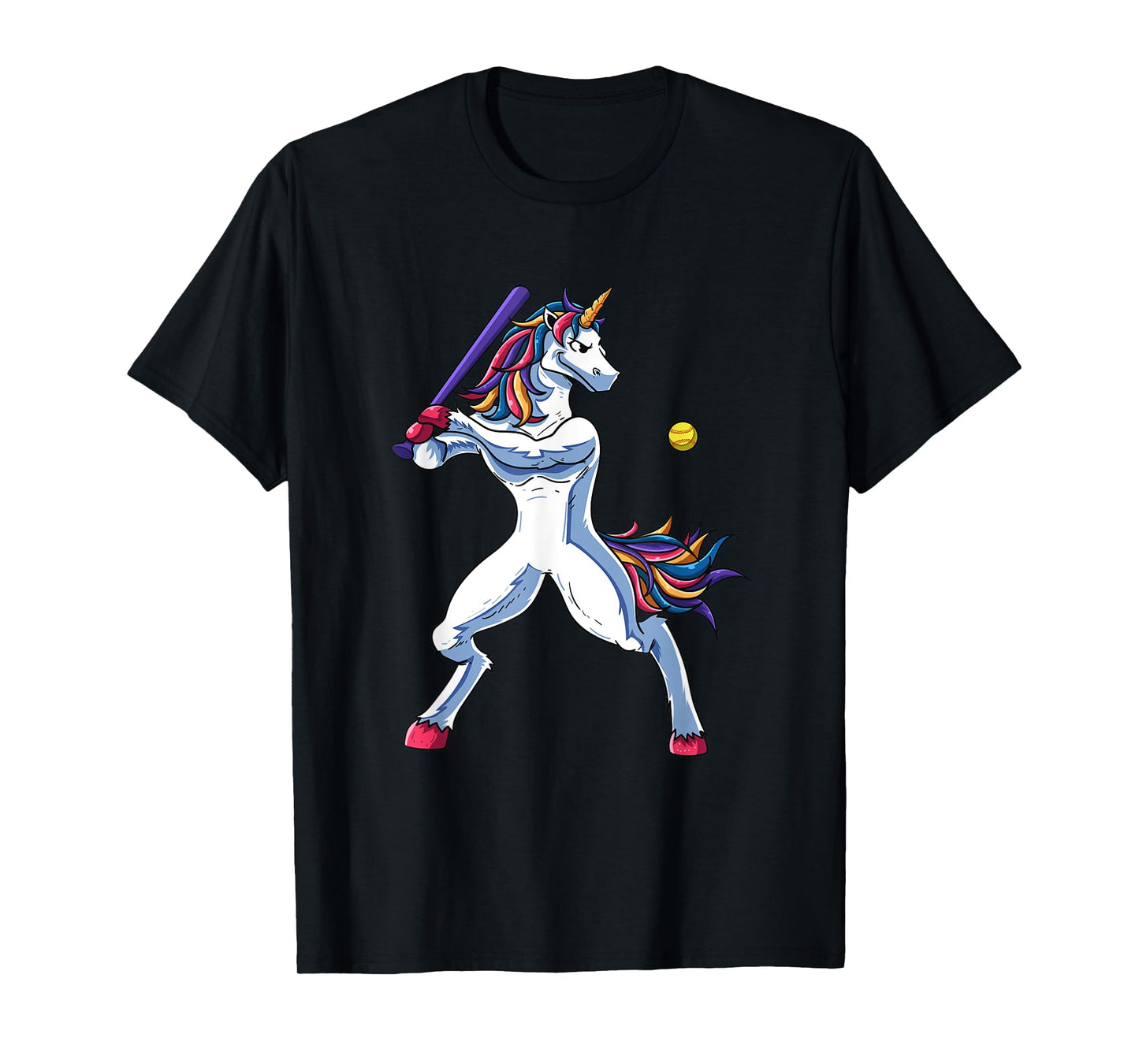 Funny Unicorn Softball Player Baseball Batter Hitter Gifts T-Shirt