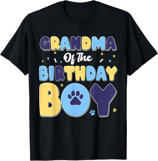 Grandma Of The Birthday Boy Matching Family Party Dog Lover T-Shirt