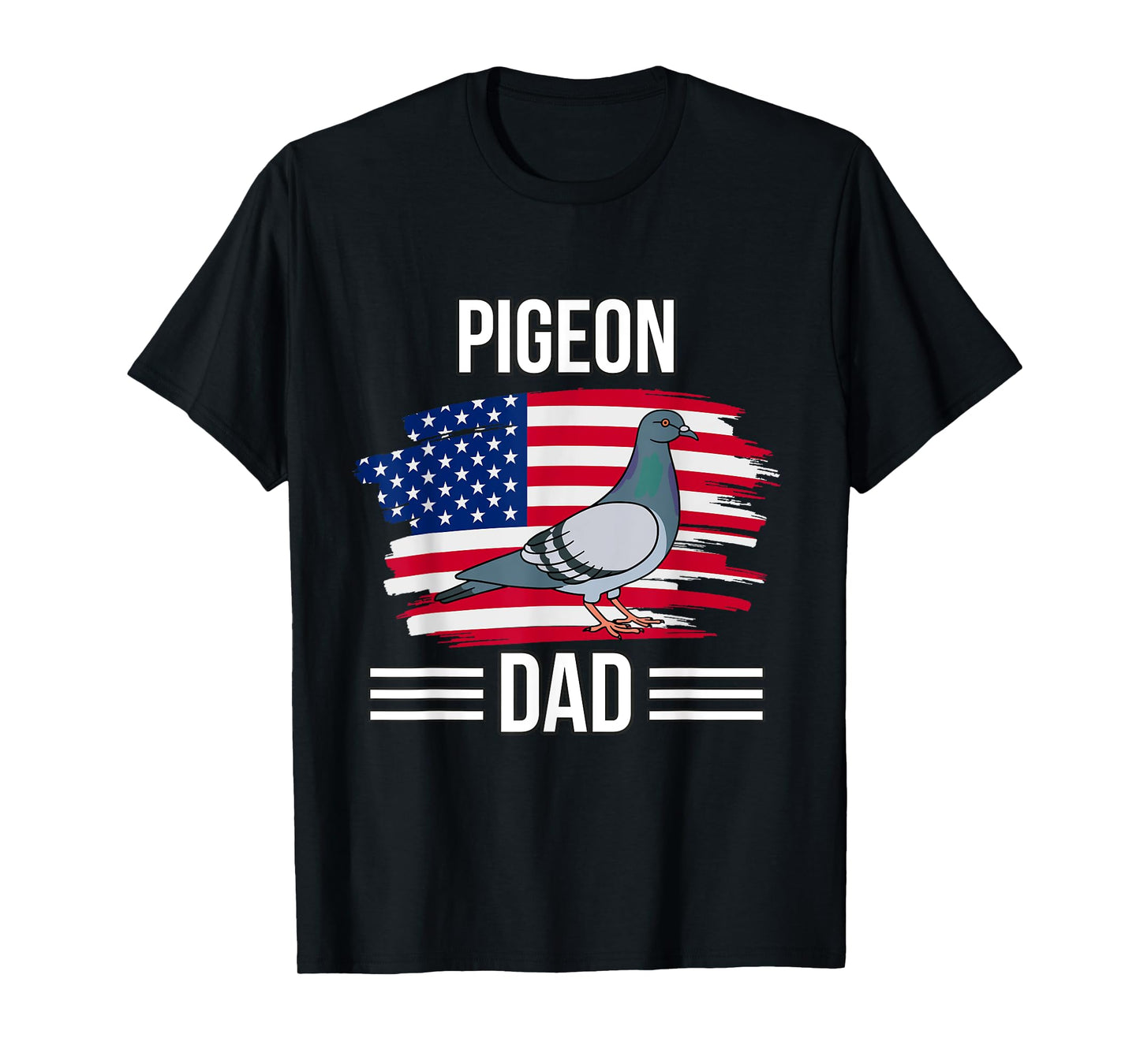Bird US Flag 4th Of July Father's Day Pigeon Dad T-Shirt