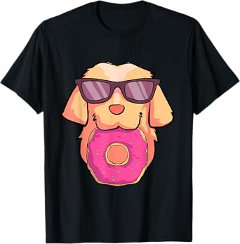 Golden Retriever Dog Donuts Party Gifts Shirt Women Girls T-Shirt