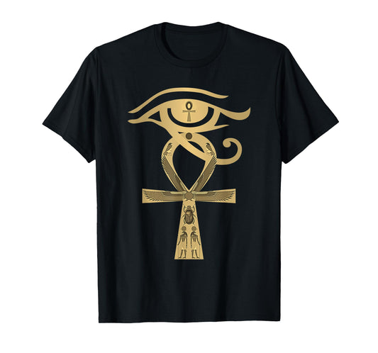 Ancient Egypt Egyptian God Horus Kemetic Heru ANKH T-Shirt