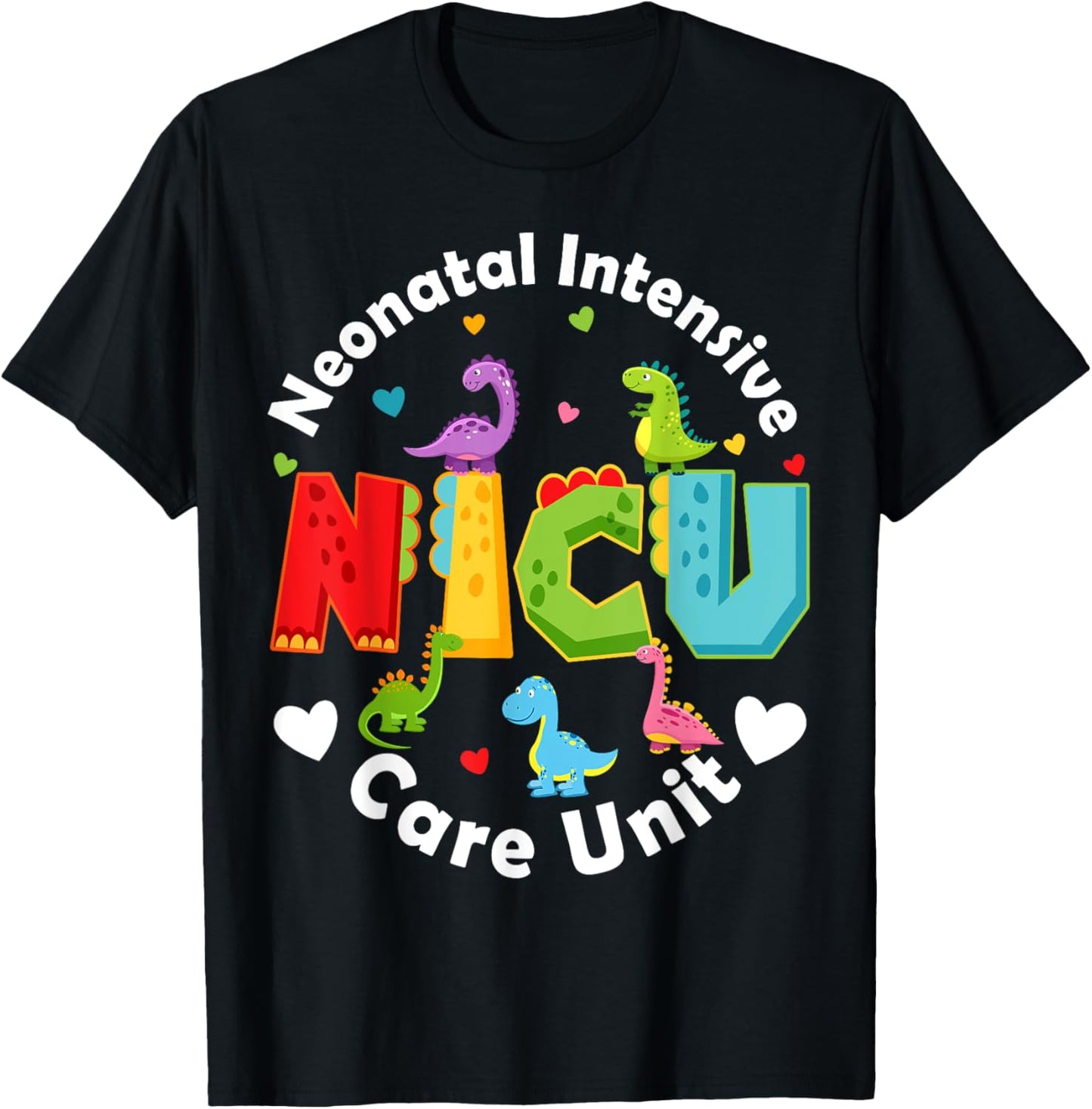 NICU Nurse Dinosaur Funny Nursing Students Girls Women T-Shirt