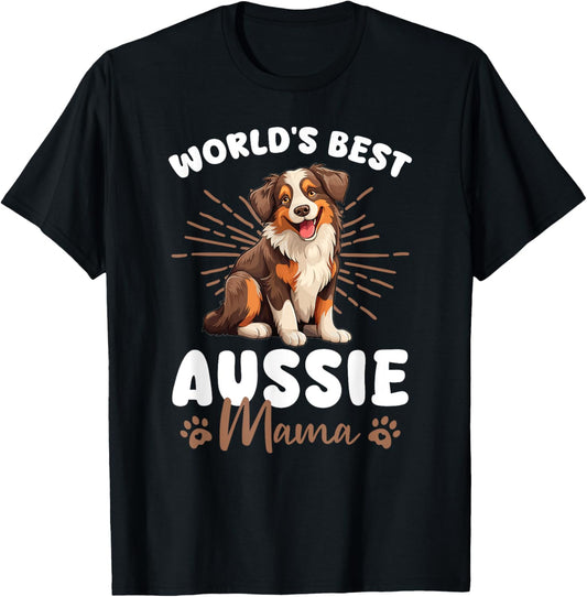 Australian Shepherd Red Tri Dog World's Best Aussie mama T-Shirt