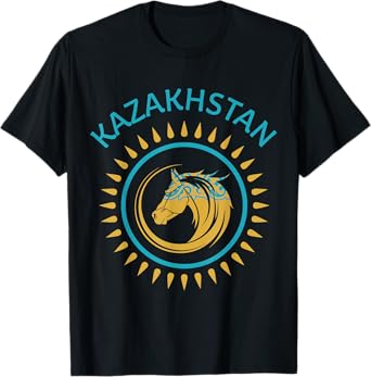 Republic of Kazakhstan Kazakhstan Kazakhian Flag Horse T-Shirt