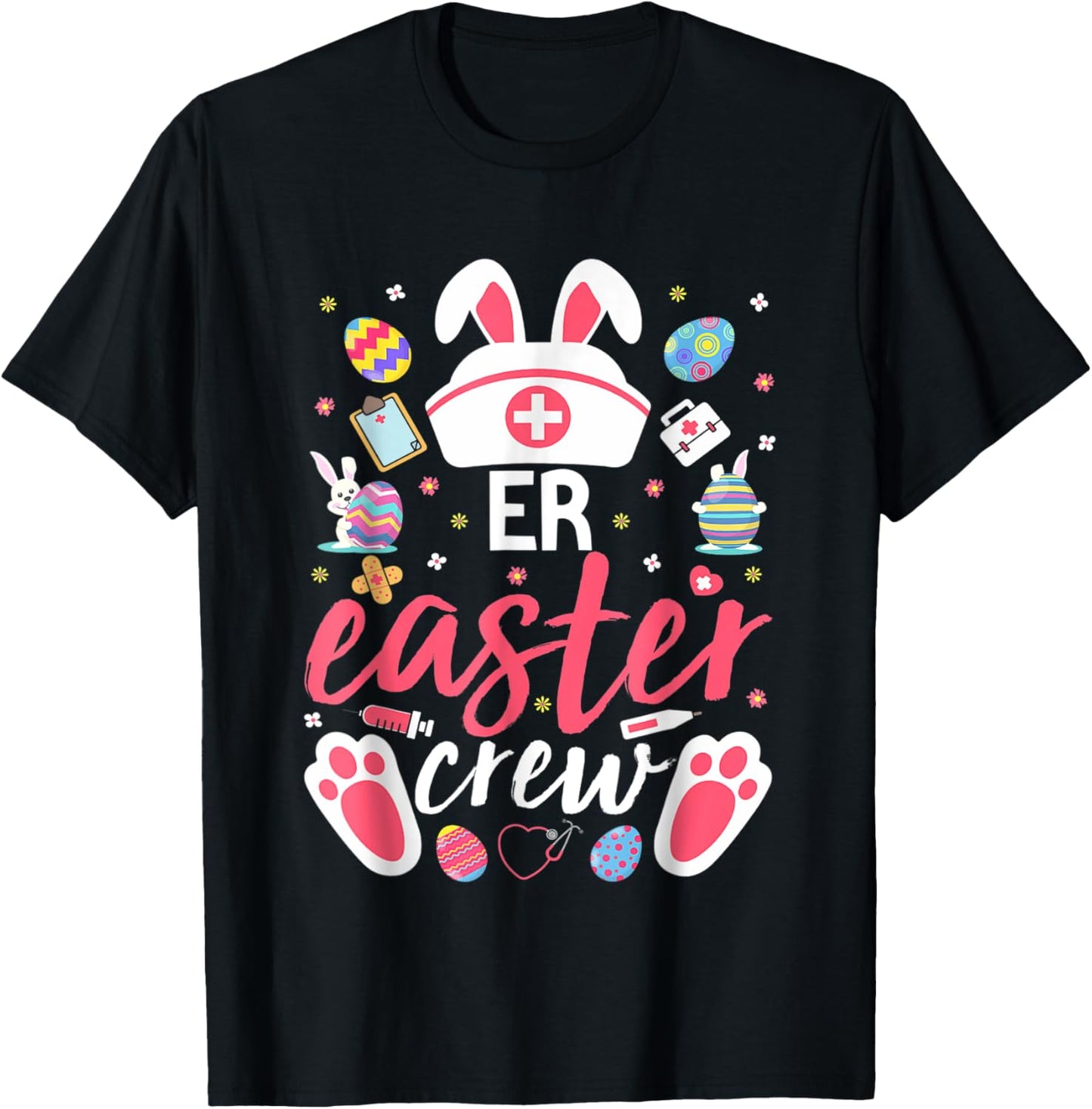 ER Easter Nurse Crew Easter Day Emergency Room Nurses Bunny T-Shirt