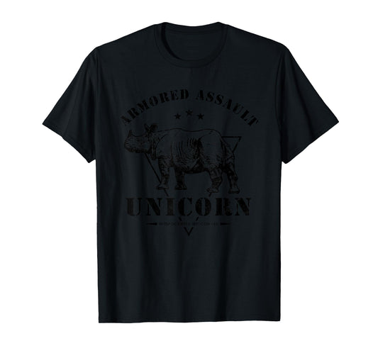 Armored Assault Unicorn Funny Military Rhino T-Shirt
