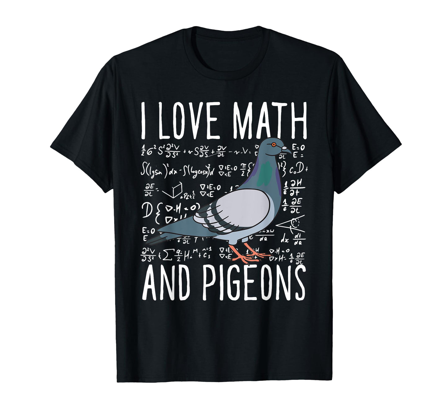 I Love Math And Pigeons Breeder Birding School Kids T-Shirt