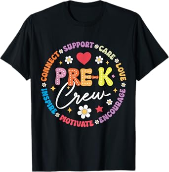 Pre-K Crew 1st Day Of School Funny Preschool Teacher Men Women Kids T-Shirt