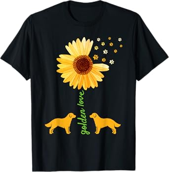 Golden Retriever Sunflower Women Dog Mother T-Shirt
