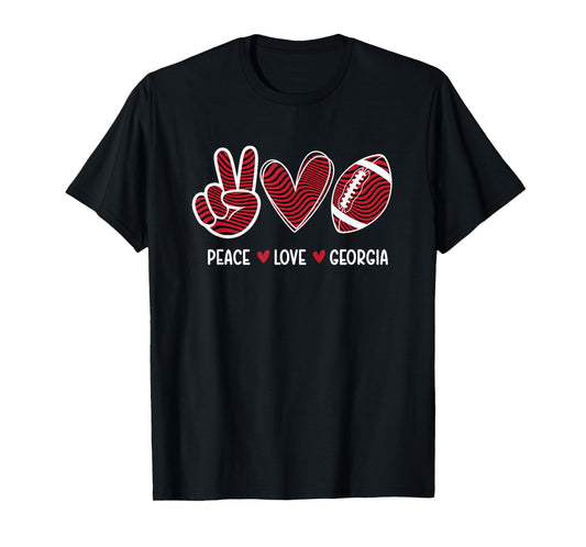 Peace Love Georgia - Georgia Football Lover Game Day T-Shirt