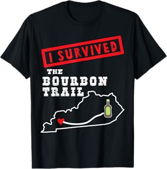 I Survived the Bourbon Trail Kentucky Whiskey Drinking Retro T-Shirt