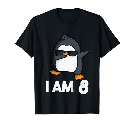 Penguin Birthday Shirt 8 Years Old Birthday Outfit Kids T-Shirt