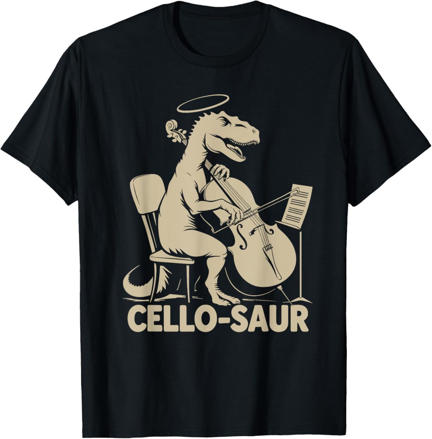 Dinosaur Playing Cello Instrument For Cello Player Cellist T-Shirt