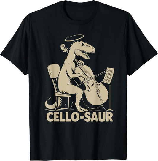 Dinosaur Playing Cello Instrument For Cello Player Cellist T-Shirt