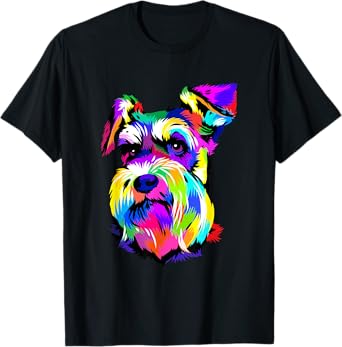 Miniature Schnauzer Tshirt Pop Art Dog Mini Schnauzer Lover T-Shirt