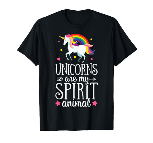 Unicorns Are My Spirit Animal T shirt Unicorn Girls Women T-Shirt