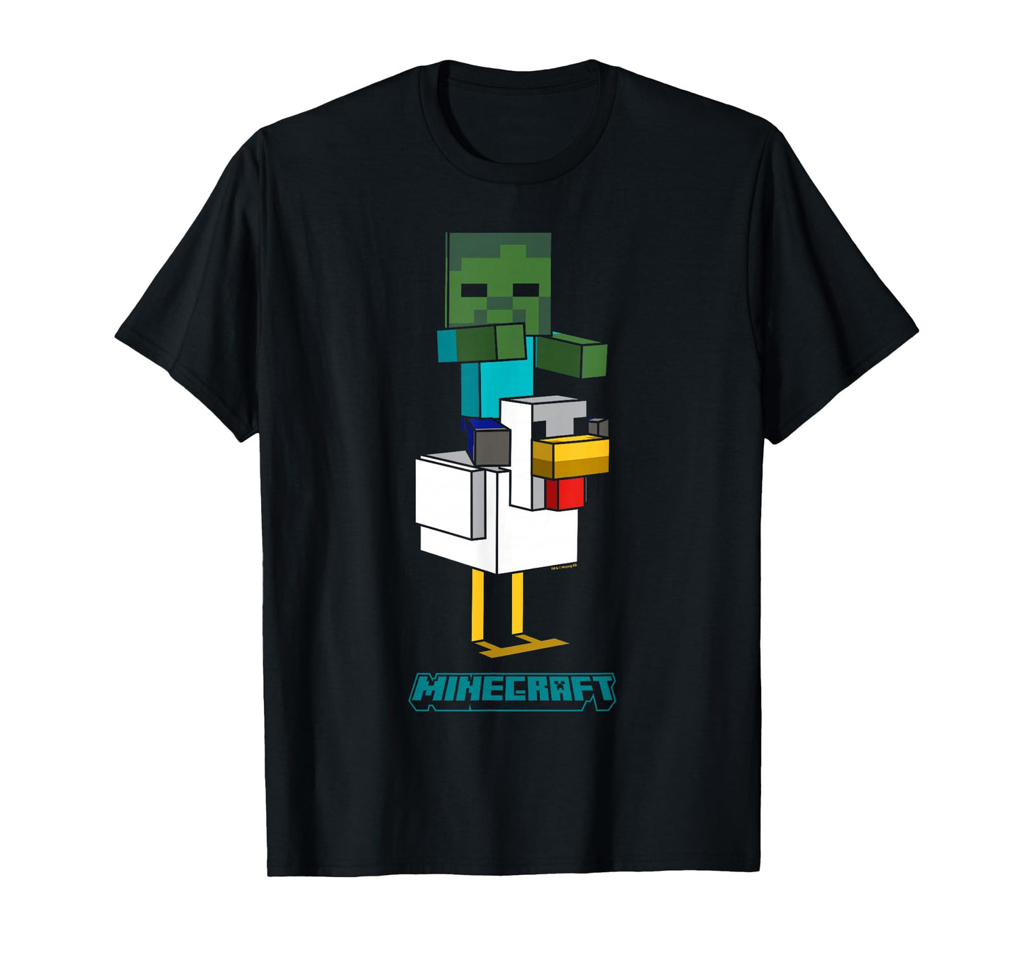 Minecraft Chicken Jockey Lurking Portrait T-Shirt