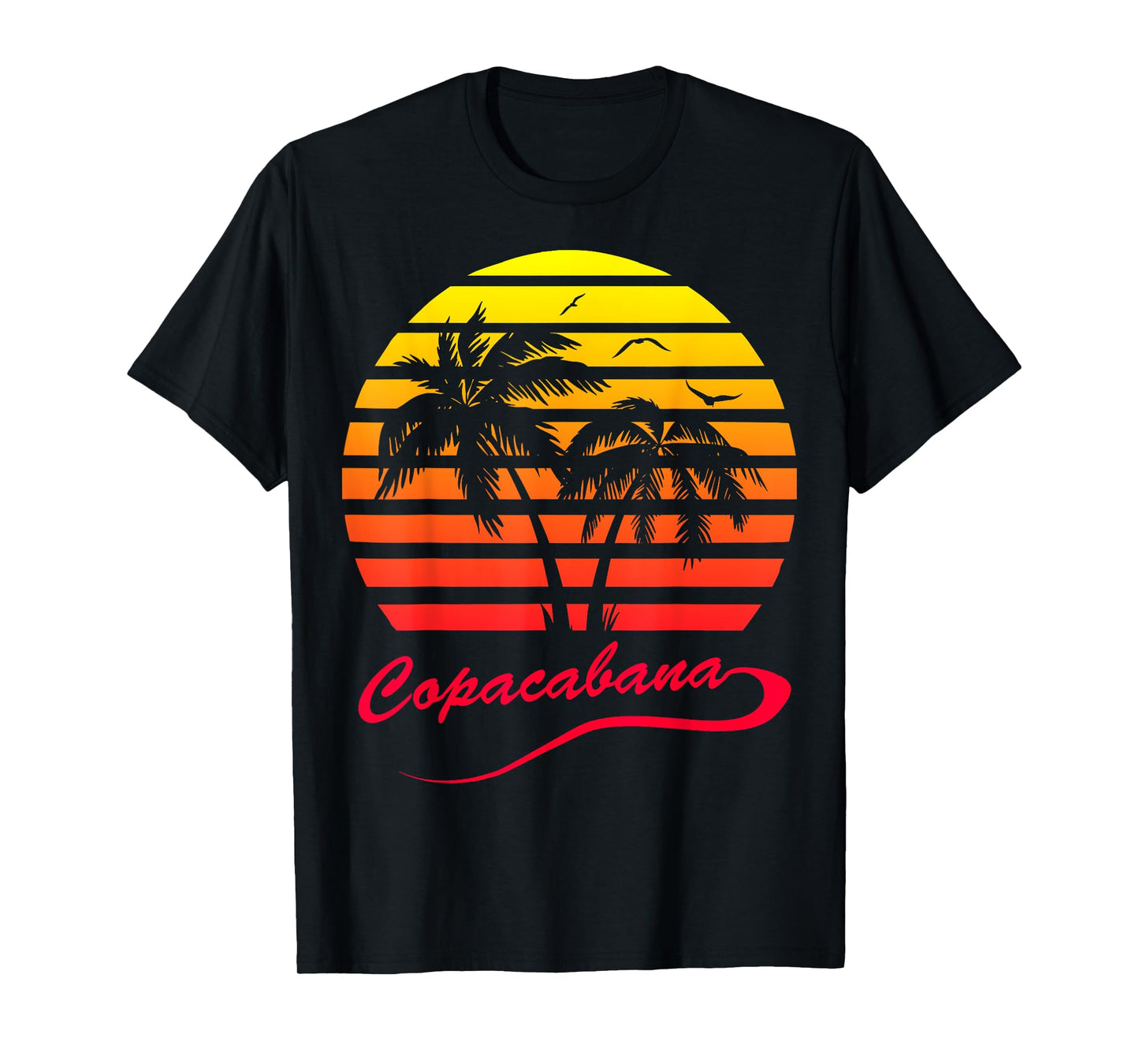 Copacabana Summer Palm Trees 80s Beach Sunset T-Shirt
