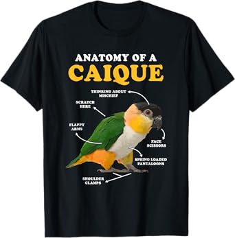 Anatomy Of A Caique Bird Animal Pet Zookeeper T-Shirt