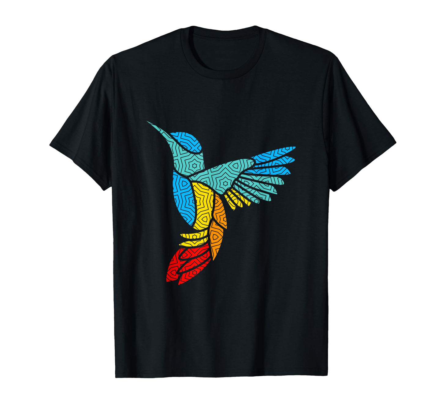 Colorful Bird Hummingbird Birds Mandala Art T-Shirt
