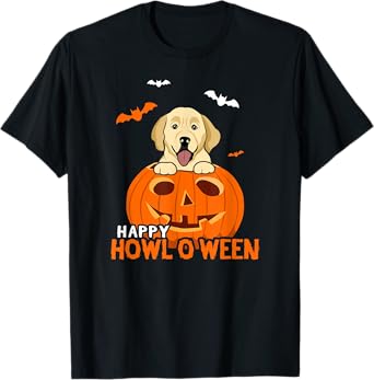 Golden Retriever Halloween Pumpkin Costumes Thanksgiving T-Shirt