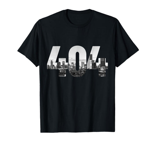 404 Atlanta Area Code Skyline ATL Georgia Vintage T-Shirt