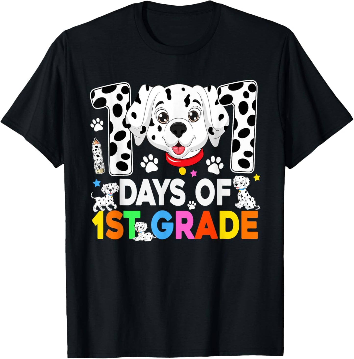 100 Days Of School Dalmatian Dog 3rd Grade Boys Girls Kids T-Shirt