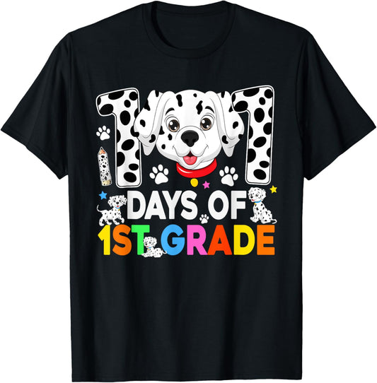 100 Days Of School Dalmatian Dog 3rd Grade Boys Girls Kids T-Shirt